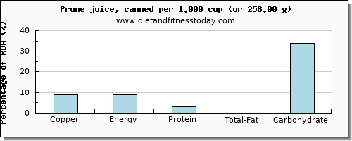 copper and nutritional content in prune juice